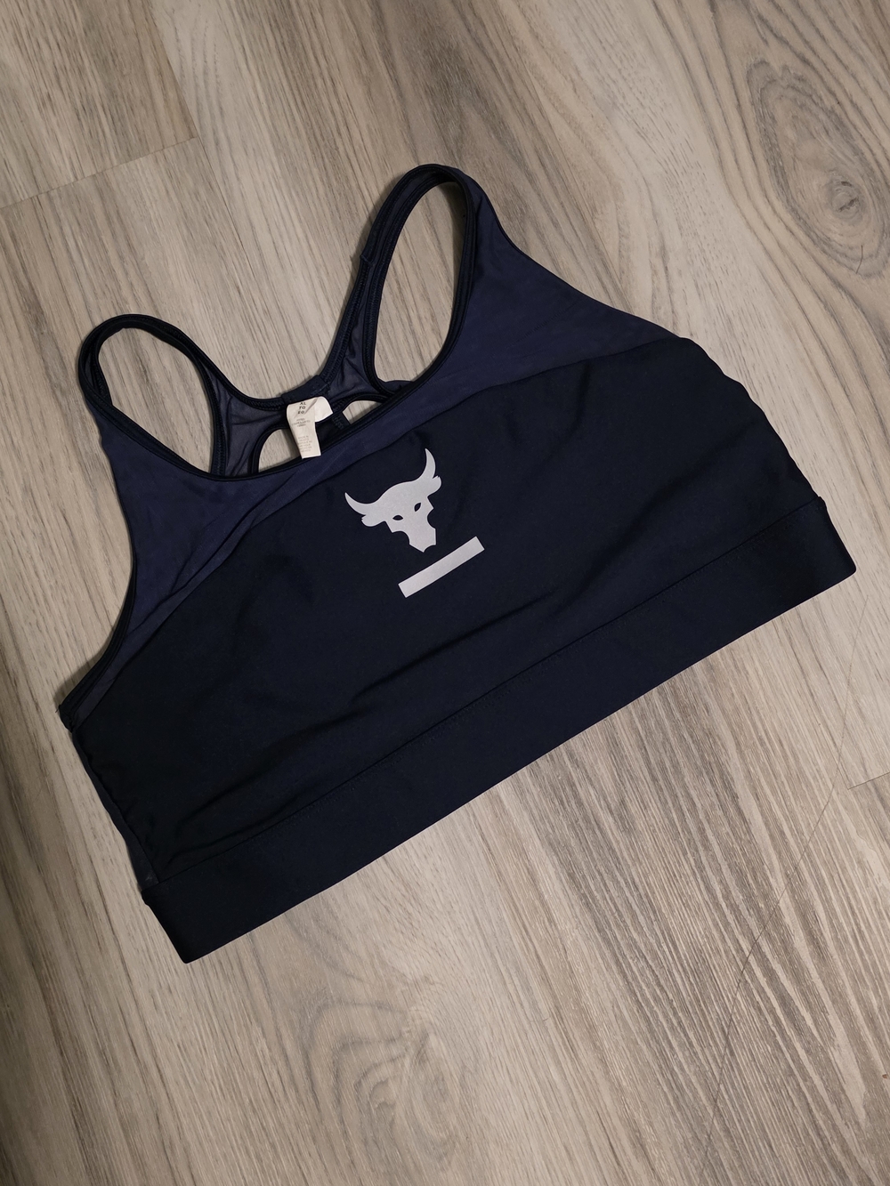 Under Armour Women’s Navy Racerback Sports Bra Reflective Logo XL